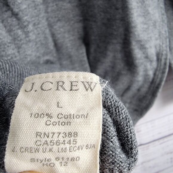 J Crew Mens Size L Sweatshirt Heather Gray Pullover Long Sleeve Casual EUC - Picture 8 of 9